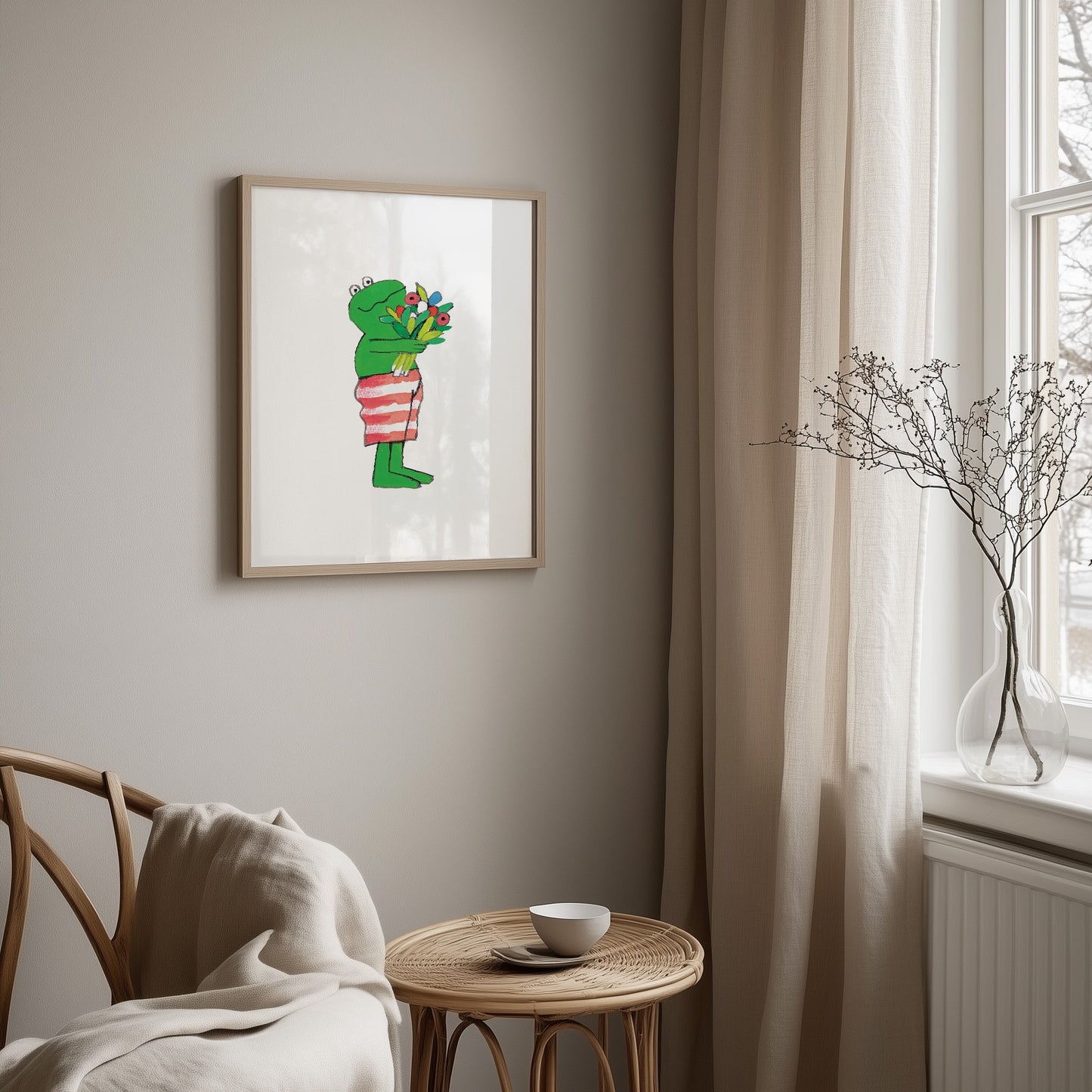 Kikker met Bloemen voor Eend